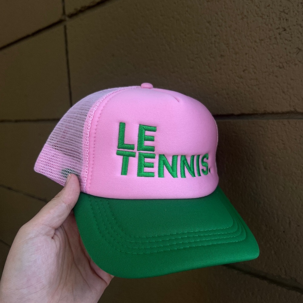Le Tennis Trucker Hat Pink/Green
